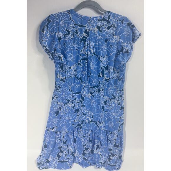 Bali Voile Tropical Dress Floral Wood Button Tie Waist Medium Beach Resort Wear - Picture 2 of 11